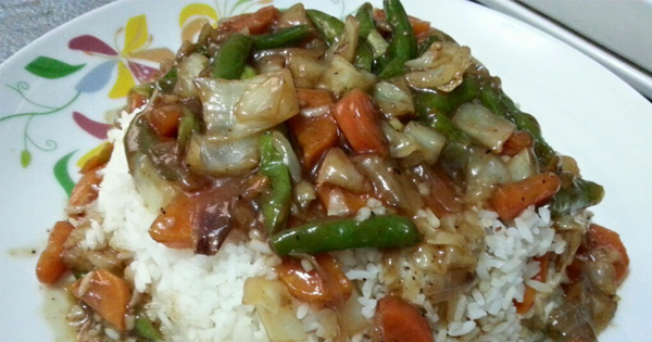 ගෙදරදිම වෙජිටබල් චොප්සි රයිස් හදමුද | Vegetable Chop Suey Rice Recipe