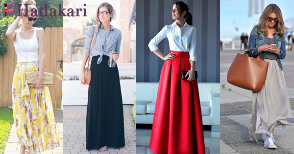 මැක්සි ස්කර්ට් එකක් ස්ටයිල් එකට අඳින්නේ කොහොමද? | How to wear a maxi skirt stylish